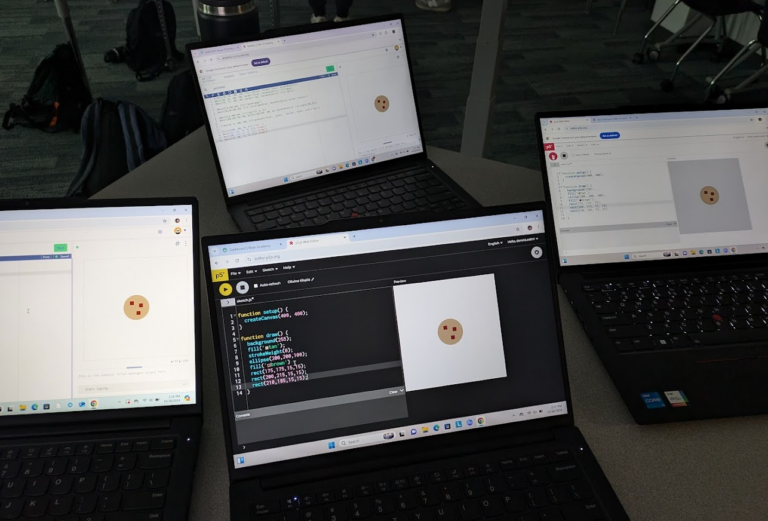 p5.js up front, python in the back